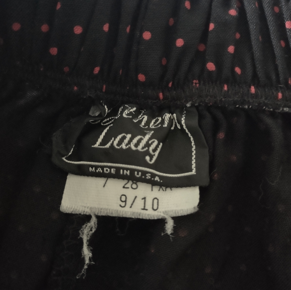 Southern Lady Vintage Skirt Black Red‎ Polka Dot Knee Length A Line Size Sm/Med - Picture 5 of 7